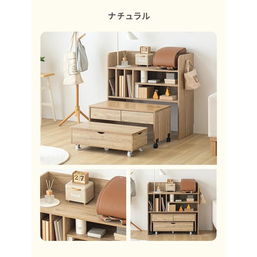 学習机 キッズデスク ランドセルラック 学習デスク ラック 収納 テーブル デスク ベンチ キッズ リビング学習 キャスター付き おもちゃ収納 コンパクト | MODERN DECO | 18