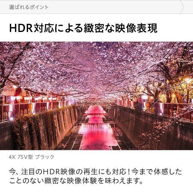 【全品P5倍 4/28】 4Kテレビ 75型 75インチ 4K液晶テレビ 4K対応液晶テレビ 高画質 HDR対応 IPSパネル 直下型LEDバックライト 外付けHDD録画機能付き｜don2｜09