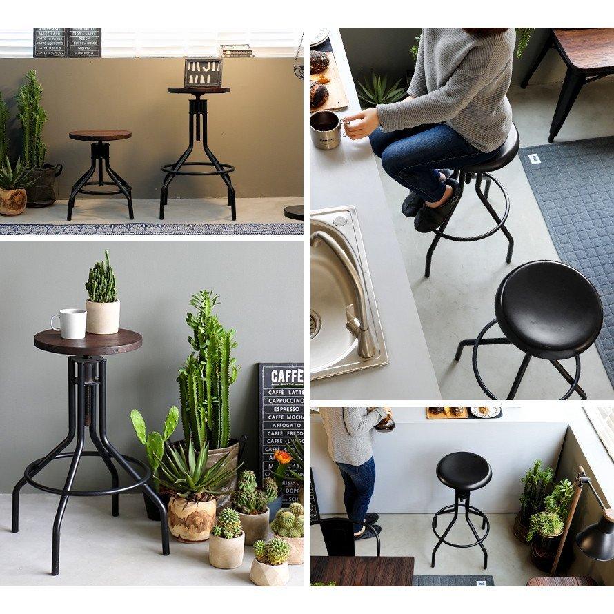 チェア カウンターチェア 昇降式 ハイタイプ 高め イス 椅子 sanctum 木製 無垢材 ヴィンテージ おしゃれ 男前インテリア 男前家具 | MODERN DECO | 03