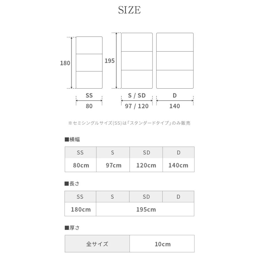 マットレス セミシングル 折りたたみ 三つ折り 高反発マットレス 極厚10cm ベッド モダンデコ | MODERN DECO | 22