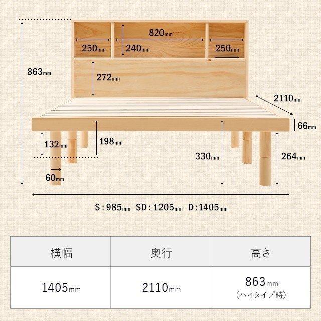ベッド すのこベッド ダブル 宮付き 宮棚 ヘッドボード コンセント付き 収納ベッド 収納付きベッド おしゃれ 北欧 爆買 | MODERN DECO | 04