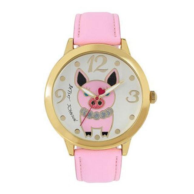 ベッツィジョンソン Betsey Johnson Women's Pink Strap Watch 全国送料無料