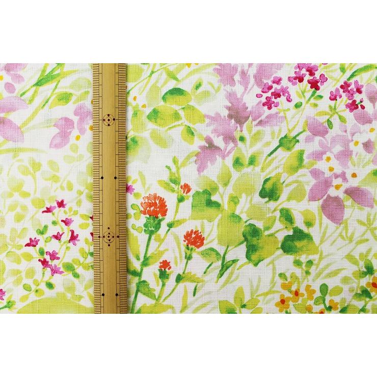 新品　スザニ　クリーム色の花柄　シルク100% 綿シーチング金彩プリント65鶴×花×青海波柄 サンプル 全5色