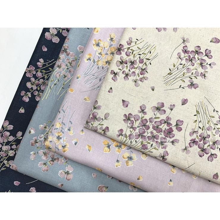 生地 日本製 momen-t モーメント 花柄 綿麻ソフリー加工 新柄 生地幅