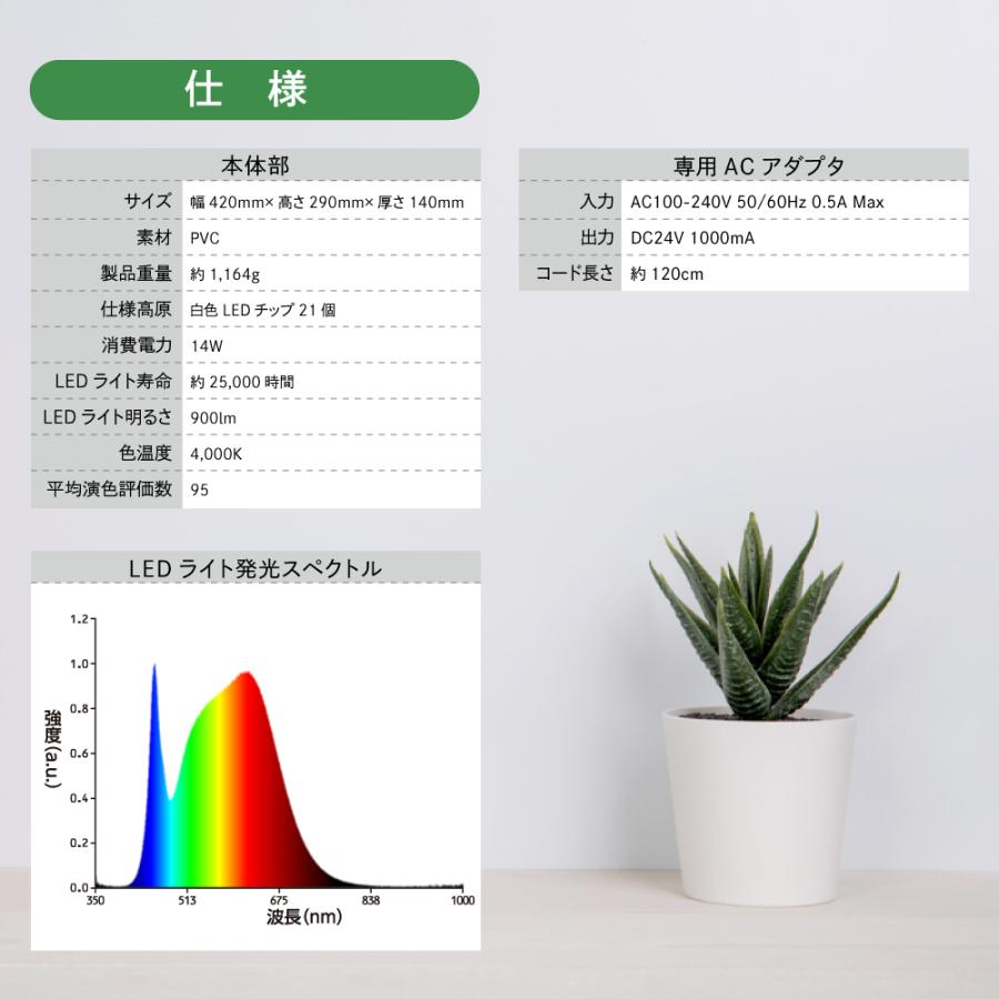 新商品　植物育成LEDライト　GOAL　実生　種まき　ハオルチア　コーデックス｜dondon-p｜07