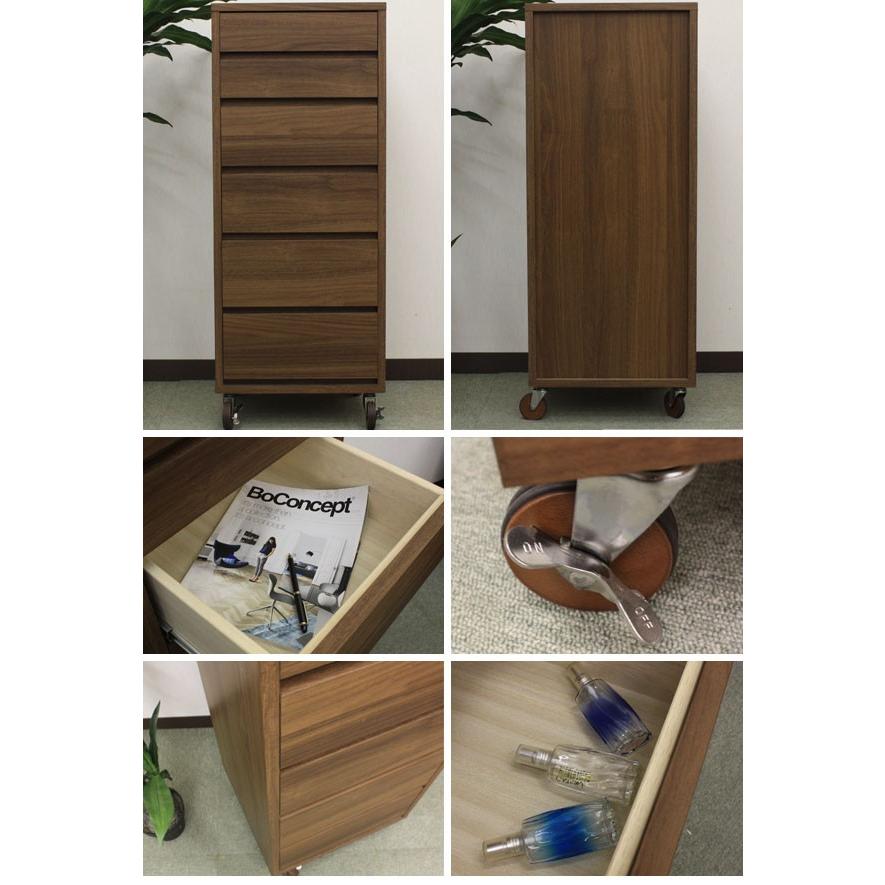 チェスト キャスター付き おしゃれ 木製 ブラウン リビング収納 サイド