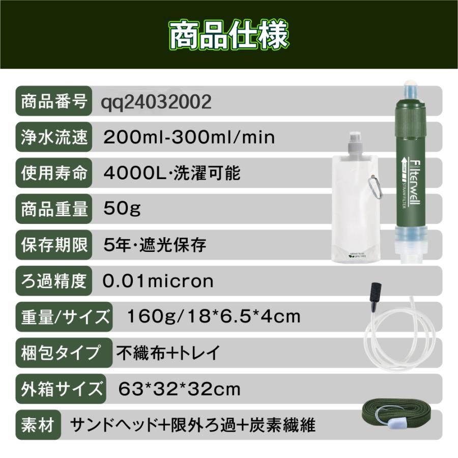 携帯用浄水器 浄水器 アウトドア アウトドア キャンプ 登山 濾過器 災害 防災用 緊急用 非常用浄水器 サバイバル 携帯ろ過器 防災用浄水器｜dondondozo｜14