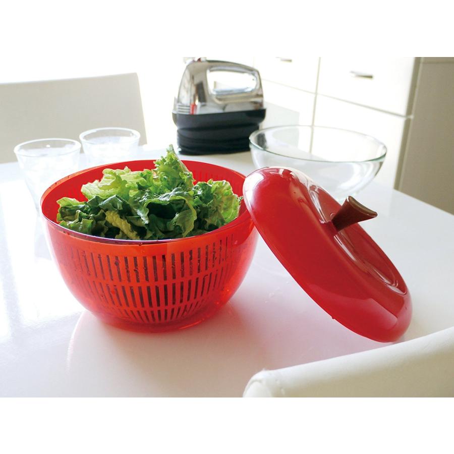 現代百貨 野菜水切り器 アップル サラダスピナー S レッド K333-RD