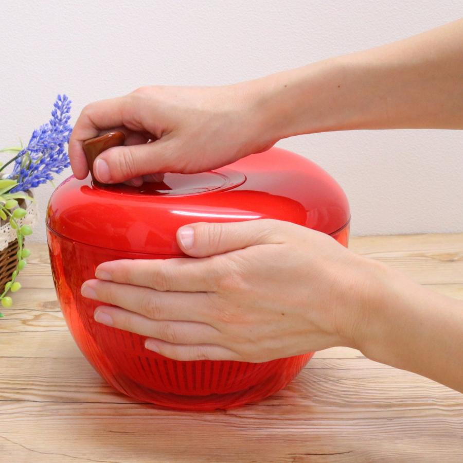 現代百貨 野菜水切り器 アップル サラダスピナー S レッド K333-RD