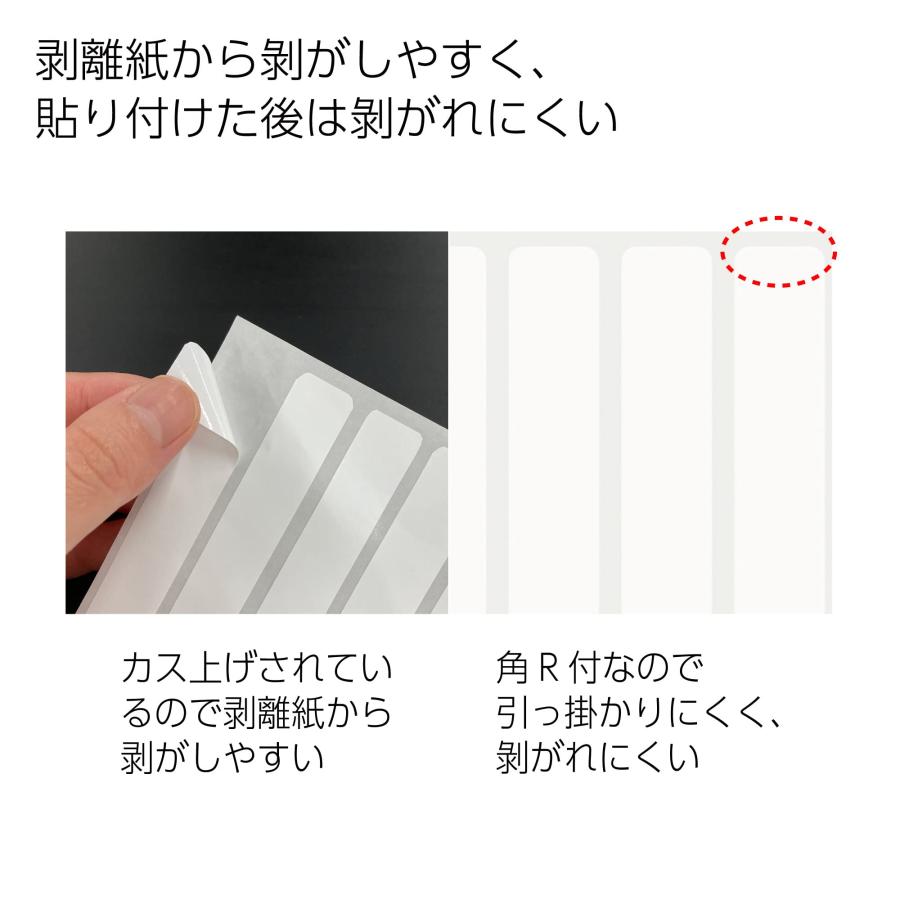 樹脂タイプタックタイトル 無地・名前表示サイズ ラベル寸法8×20mm