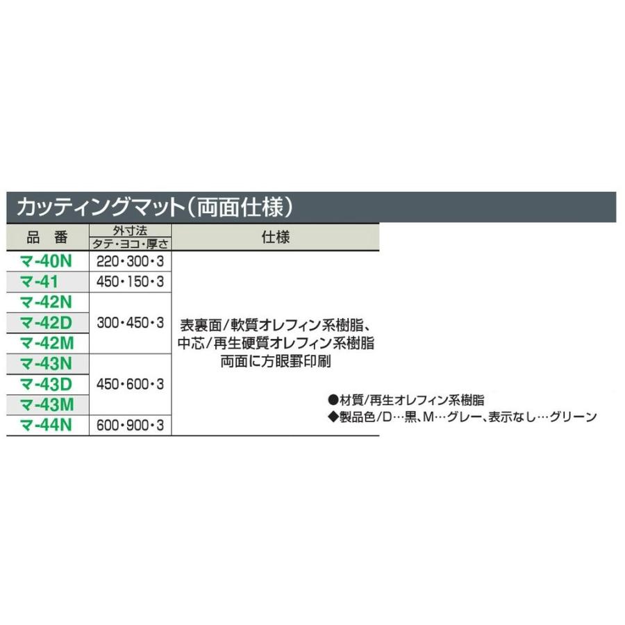 KOKUYO コクヨ カッティングマット 3mm厚 グリーン 両面 方眼罫 600×900mm マ-44N_5