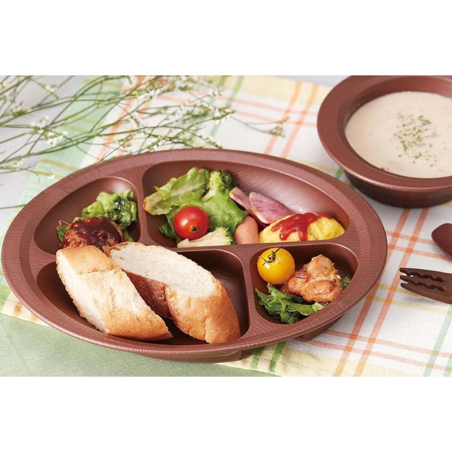 SKATER スケーター 木目 すくいやすい 仕切プレート ブラウン 日本製 NLPS1 (プレゼント 入園祝い 入学祝い 子供 小学生 かわいい おしゃれ お返し キッズ) | スケーター | 02