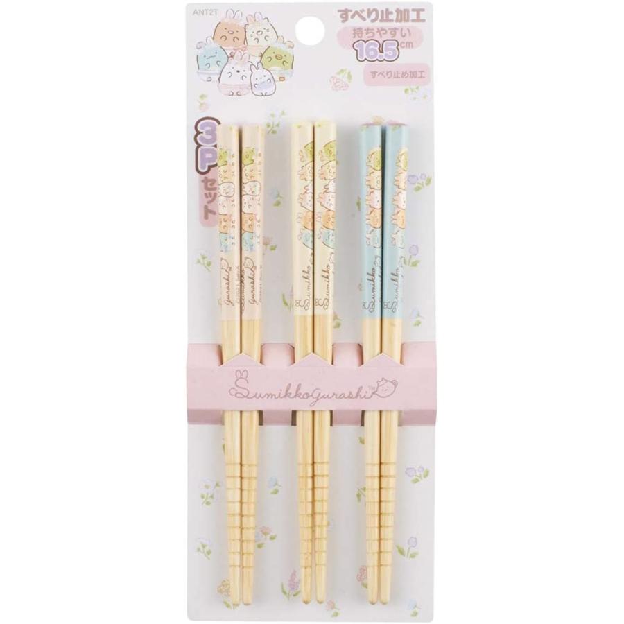 SKATER スケーター 竹箸 箸 16.5cm 3膳組 すみっコぐらし うさぎのおにわ ANT2T-A (プレゼント 入園祝い 入学祝い 入園特集 入学特集 入園準備 入学準備 保育園) | スケーター