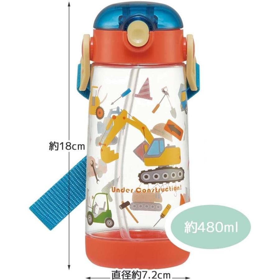 スケーター SKATER 水筒 はたらくクルマ 480ml クリアボトル ストロー