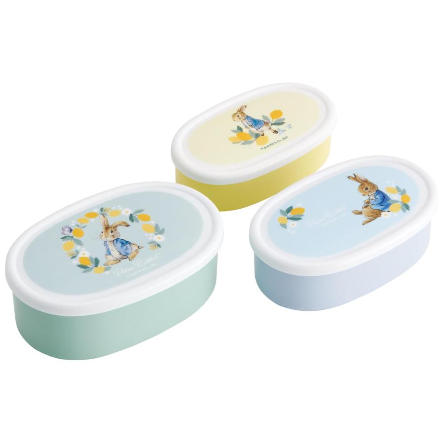 SKATER スケーター 弁当箱 抗菌 ランチボックス 3個セット 日本製 ピーターラビット シトロン SRS3SAG-A (プレゼント 子供 女の子 小学生 お弁当箱 かわいい) | スケーター
