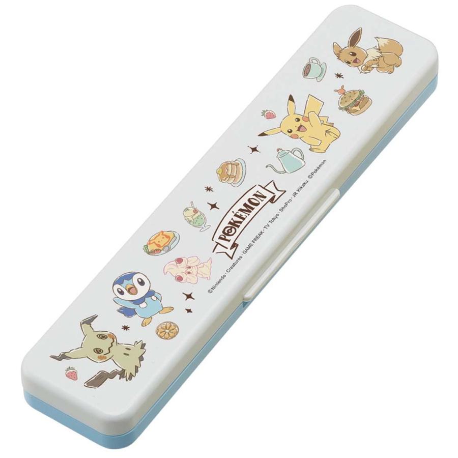 SKATER スケーター 音が鳴らないコンビセット 箸 スプーン ケース付 お箸セット キッズ 子供 女の子 3G-617652 ポケモンカフェアート (父の日 プレゼント) | スケーター | 01