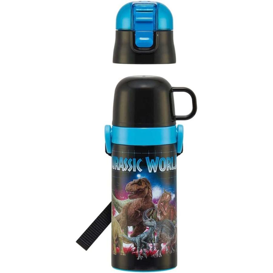 SKATER スケーター 水筒 350ml ジュラシック ワールド 23 子供用 直飲み コップ飲み 2WAY コップ付き ステンレス SKDC3-A (プレゼント 入園準備 入学準備) | スケーター | 01