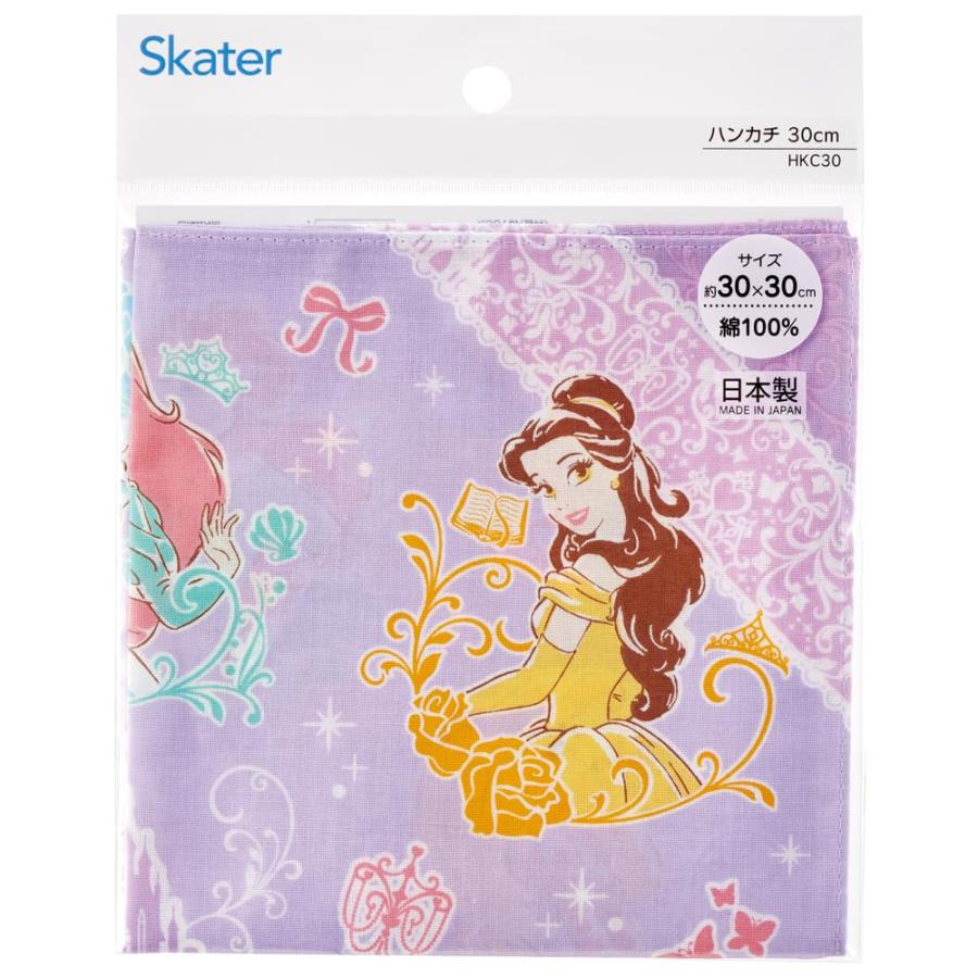 SKATER スケーター ハンカチ 30×30cm ディズニー プリンセス HKC30-A (プレゼント 入園 入園祝い 入学祝い 入園準備 入園グッズ 保育園 子供 女の子 小学生) | スケーター | 01