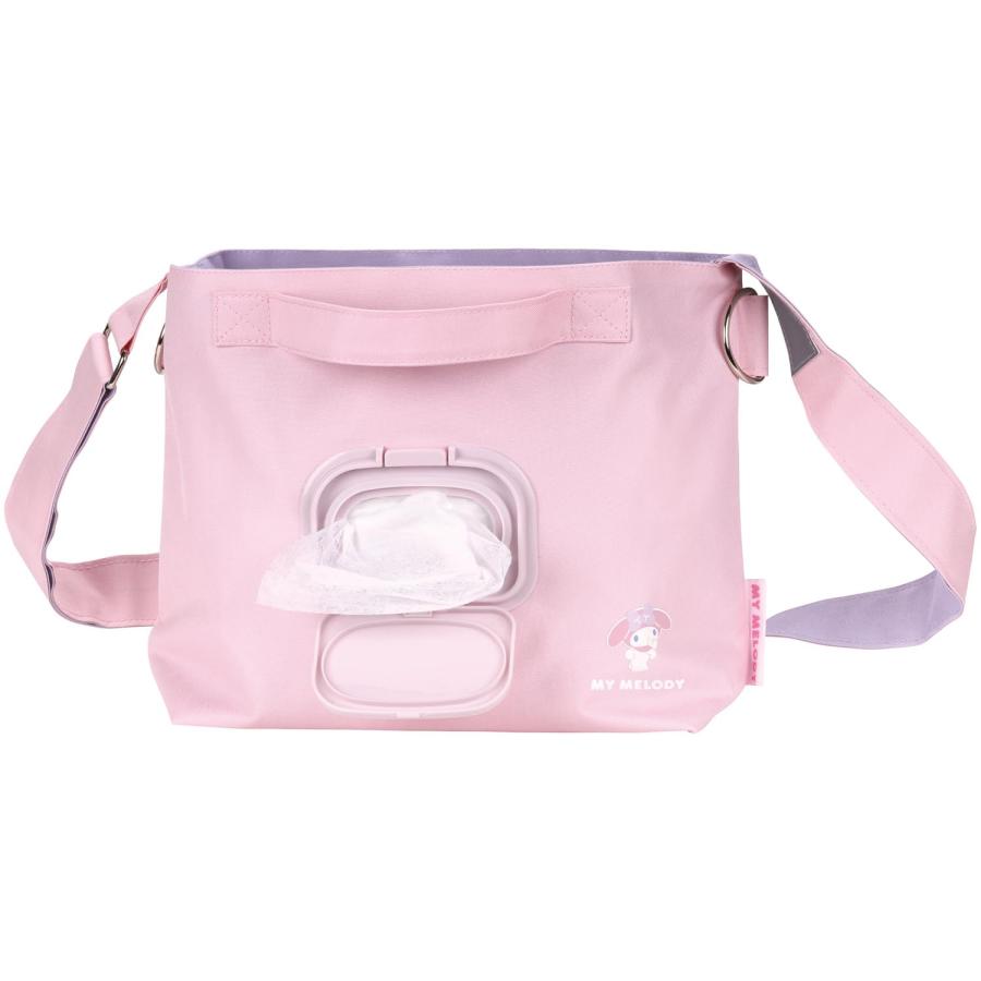 SKATER スケーター ウェットシート ポケット付 散歩 バッグ 鞄 ショルダー ハンディ ペット 犬 サンリオ マイメロディ KBOS1 (イヌ プレゼント かわいい) | スケーター | 01