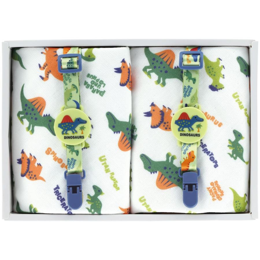 SKATER スケーター ベビー おでかけ セット ハンドタオル マルチクリップ ギフト プレゼント 贈り物 ディノサウルス ピクチャーブック 恐竜 SET1092-A (子供) | スケーター | 01