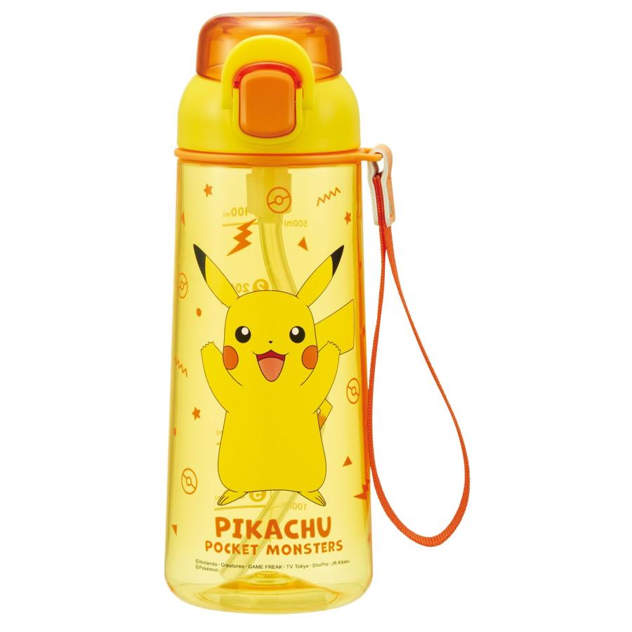 スケーター SKATER プッシュ式 ストロー クリア ボトル 水筒 630ml