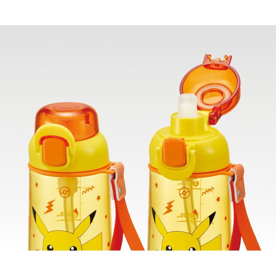 スケーター SKATER プッシュ式 ストロー クリア ボトル 水筒 630ml