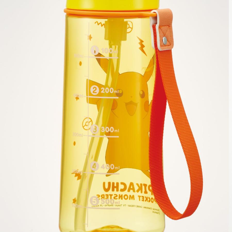 スケーター SKATER プッシュ式 ストロー クリア ボトル 水筒 630ml