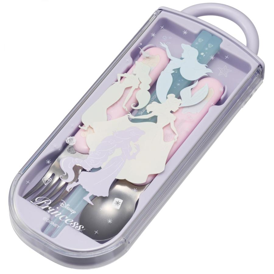 SKATER スケーター 子供用 お弁当 トリオセット 箸 スプーン フォーク キッズ カトラリー 抗菌 加工 日本製 ディズニー プリンセス シルエット 女の子 TACC2AG | スケーター | 02