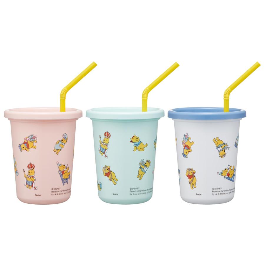 SKATER スケーター ストロー付き タンブラー 320ml 3個 ディズニー くまのプーさん SIH3ST (プレゼント 運動会 幼稚園 小学校 子供 女の子 小学生 かわいい) | スケーター | 01