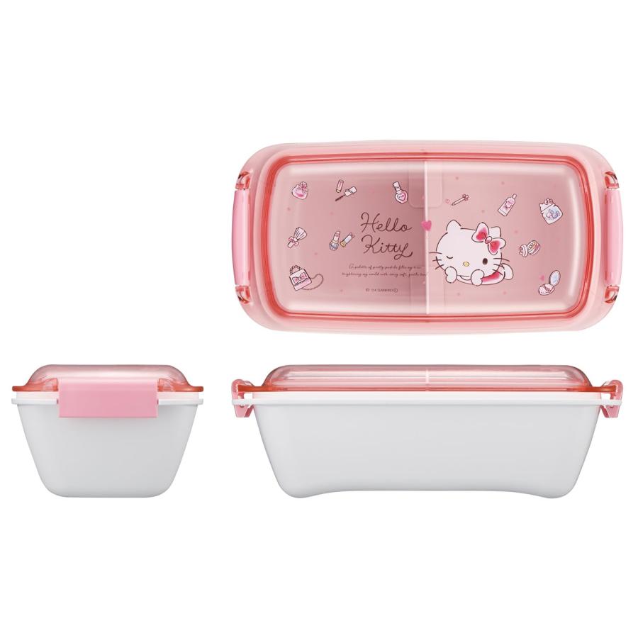 SKATER スケーター ハローキティ PTLB6B ふわっとタイトランチボックス 水彩コスメ (プレゼント 子供 女の子 小学生 お弁当箱 ランチボックス カトラリーセット) | スケーター | 05