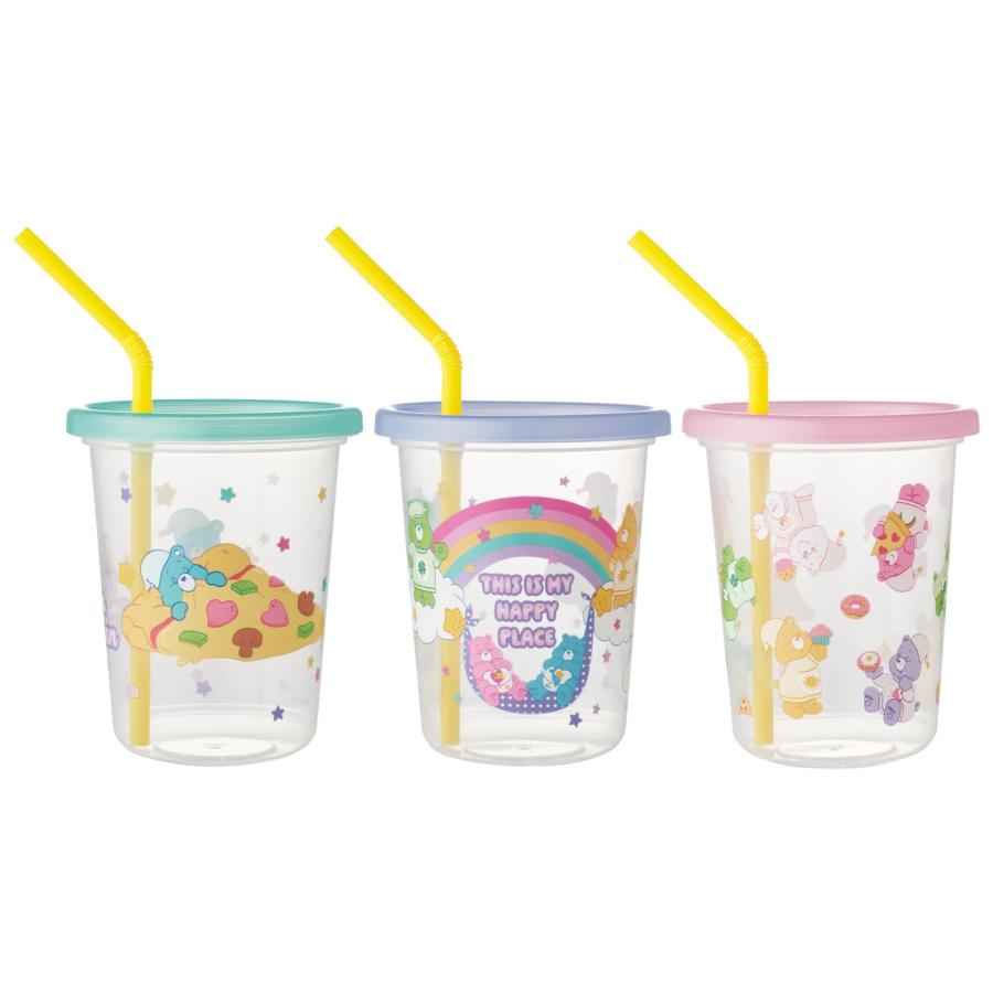 SKATER スケーター ストロー付き タンブラー 3個セット 320ml 日本製 Care Bears ケアベア SIH3ST-A (プレゼント 入園準備 入学準備 保育園 幼稚園 小学校 子供) | スケーター