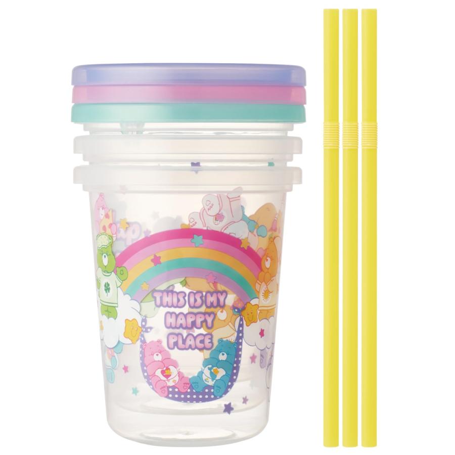 SKATER スケーター ストロー付き タンブラー 3個セット 320ml 日本製 Care Bears ケアベア SIH3ST-A (プレゼント 入園準備 入学準備 保育園 幼稚園 小学校 子供) | スケーター | 02