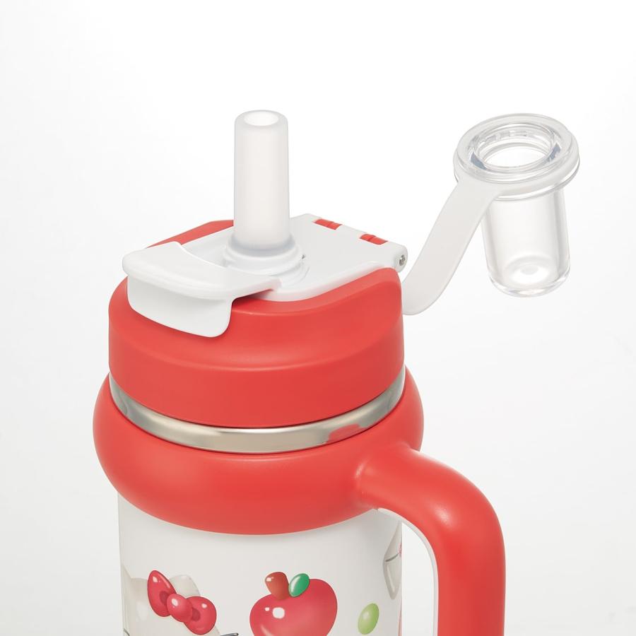 ハローキティ スタバ風 ストロー付き ステンレスタンブラー 保冷保温 スケーター SKATER ストロータンブラー 830ml 保温 保冷 ハンドル付