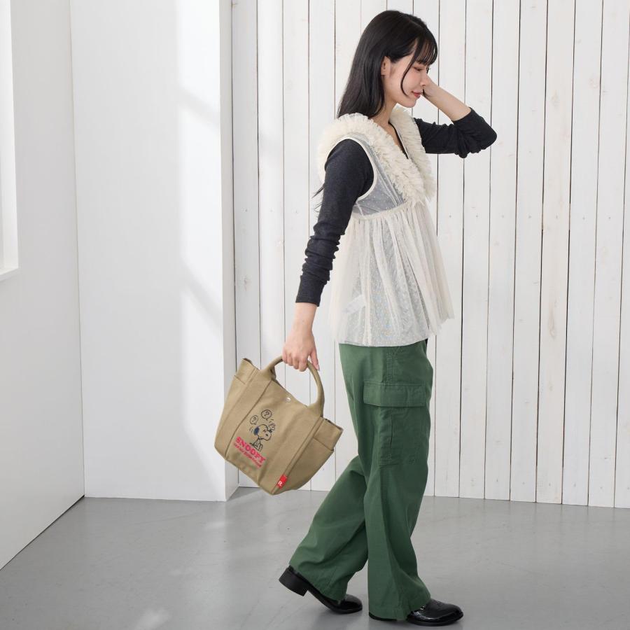 ROOTOTE ルートート トートバッグ レディース スヌーピー 小さめ 自立 刺繍 IP.デリ.ピーナッツ-0J 8442 01 アイボリー (プレゼント かわいい おしゃれ お返し) | ROOTOTE | 02