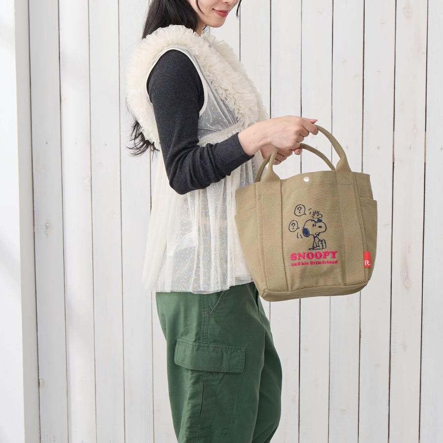 ROOTOTE ルートート トートバッグ レディース スヌーピー 小さめ 自立 刺繍 IP.デリ.ピーナッツ-0J 8442 01 アイボリー (プレゼント かわいい おしゃれ お返し) | ROOTOTE | 04