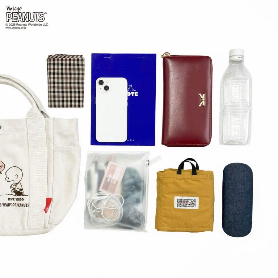 ROOTOTE ルートート トートバッグ レディース スヌーピー 小さめ 自立 刺繍 IP.デリ.ピーナッツ-0J 8442 01 アイボリー (プレゼント かわいい おしゃれ お返し) | ROOTOTE | 07