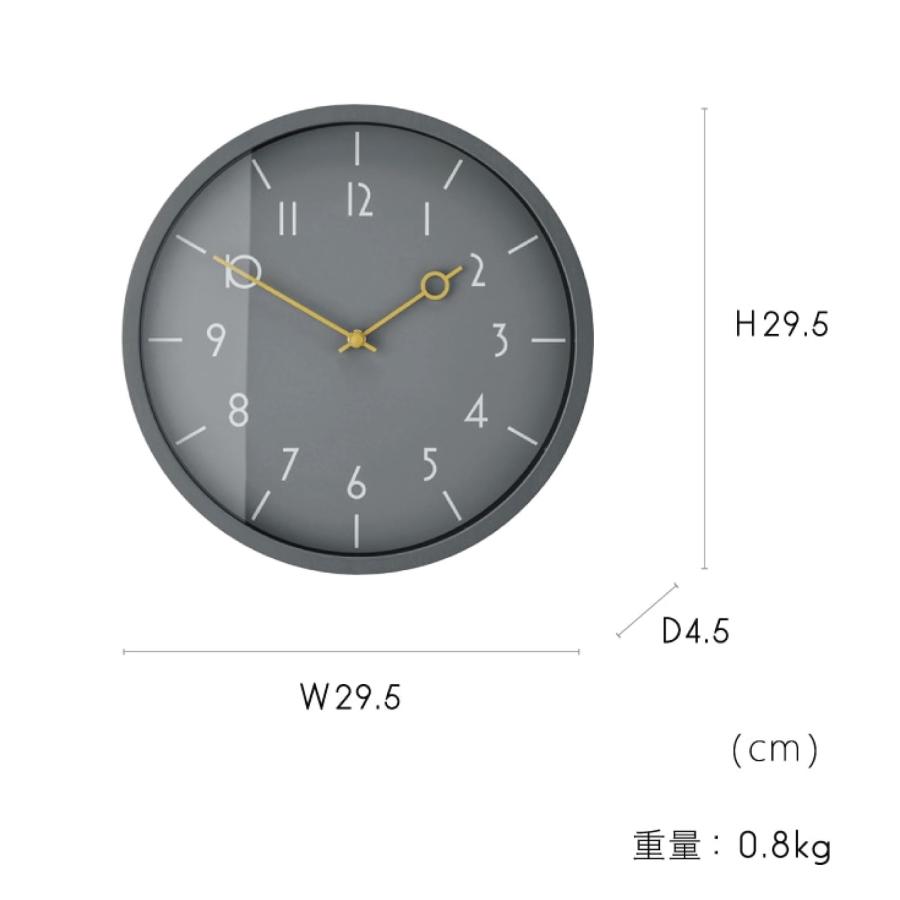 INTERFORM インターフォルム 掛け時計 スイープムーブメント Veteli ヴェテリ CL-4344GY グレー (母の日 プレゼント 入園祝い 入学祝い 新生活応援 インテリア)｜donguri-tree｜06