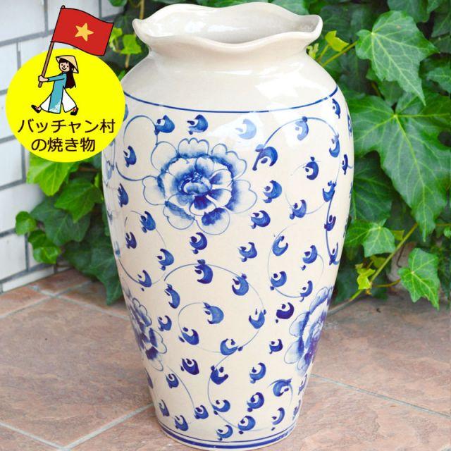 花瓶 陶器 傘立て ベトナム製 傘立て アンブレラスタンド 陶器 傘たて