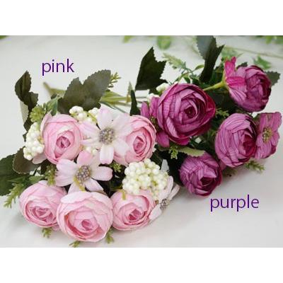 薔薇の造花ブーケ　2束セット☆お好きな色をお選びください！［MK-041］パープル　ピンク　送料無料｜donna-girl