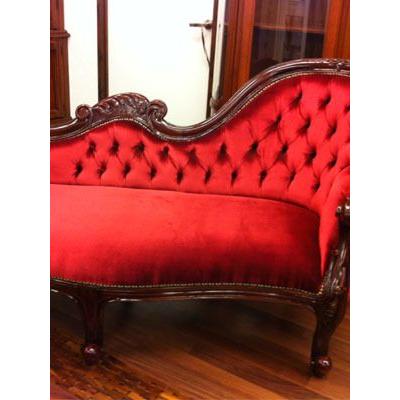基本受注生産品】ローマンカウチソファ(ベロアボルドー) : 自社輸入 
