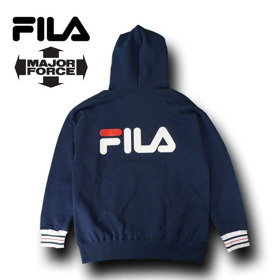 FILA MAJOR FORCE パーカー XL ネイビー FILA HERITAGE FILA×MAJOR FORCE スウェット プルオーバー