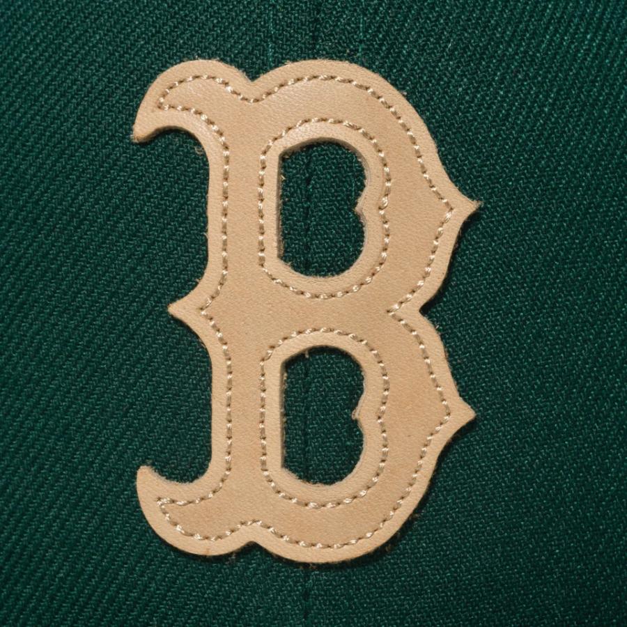 NEWERA 59FIFTY MLB Leather Logo ボストン・レッドソックス ダークグリーン ニューエラ 13751170｜donoban-kyoto075｜04
