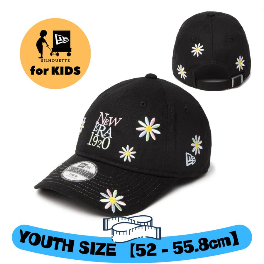 NEWERA/ニューエラ LA 9TWENTY フラワー刺繍 NEW ERA NEWERA Youth 9TWENTY Flower Embroidery 1920 ブラック