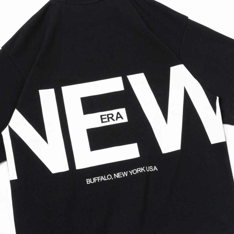 NEW ERA 半袖 オーバーサイズド コットン Tシャツ Zoom Up Logo ブラック ニューエラ 14121849｜donoban-kyoto075｜05