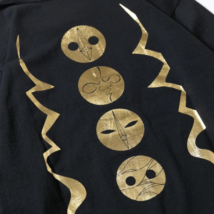 岡本太郎✖️New Era 太陽の塔　ゴールドグラフィック長袖Tシャツ NEW ERA 長袖 コットン Tシャツ Taro Okamoto 岡本太郎 太陽の塔