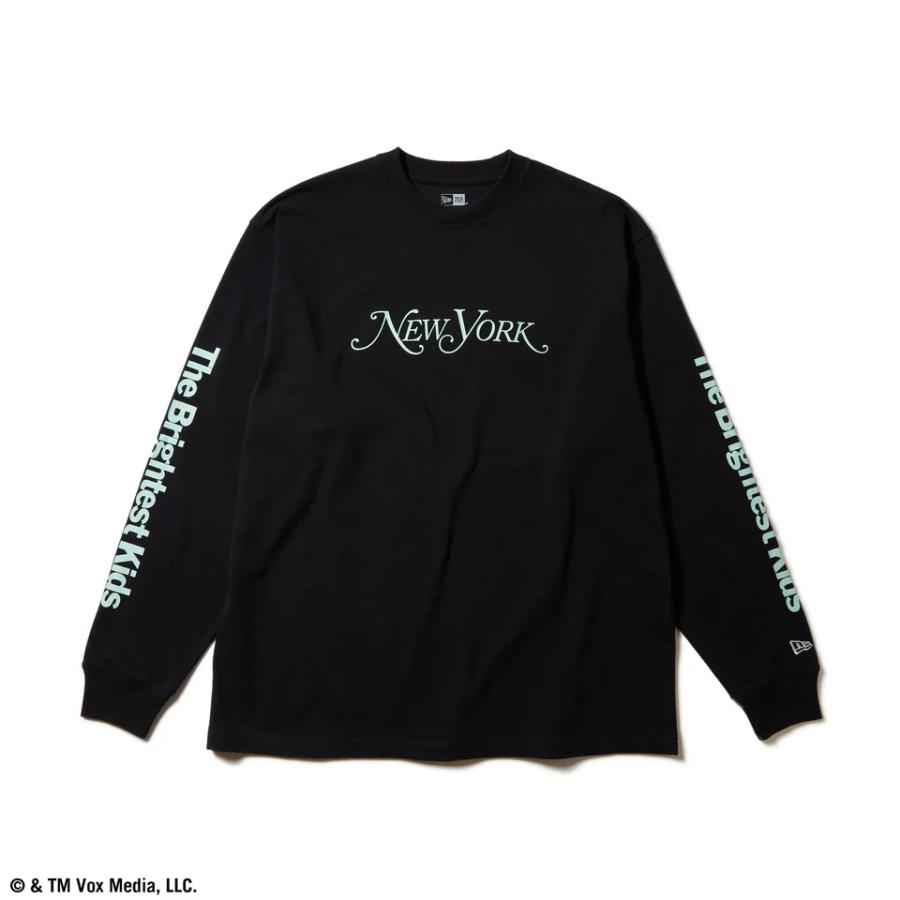 NEW ERA ブラック 長袖カットソー Lサイズ NEW ERA 長袖 オーバーサイズド コットン Tシャツ New York