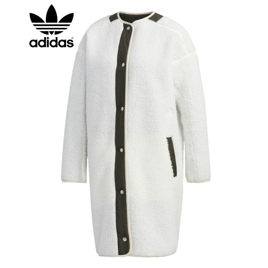アディダス Adidas アウター ボアロングジャケット レディース スリーライン ロゴ ブルゾン コート ノーカラー ミドル丈 Add Ed1510 メンズファッション Stylise 通販 Yahoo ショッピング