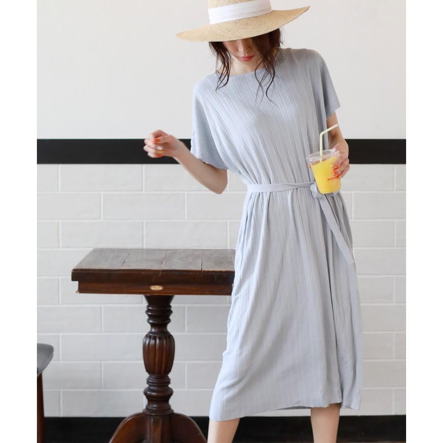 ワンピース ウエストリボンリブワンピース レディース ワンピ スカート 半袖 Donoban Dsc 1803 Op6978 メンズファッション Stylise 通販 Yahoo ショッピング