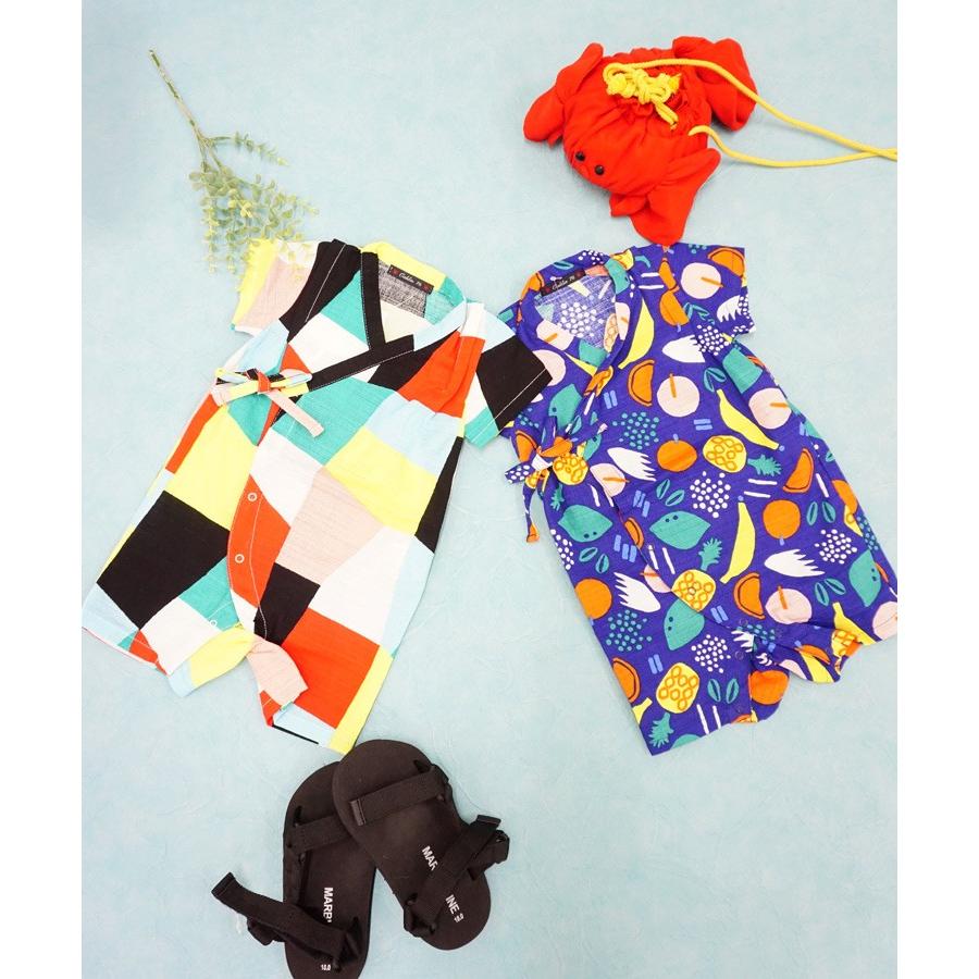 甚平 ベビー甚平ロンパース Caldia カルディア 簡単 着付け 子供 浴衣 ブロック柄 Donoban Mama Select Maru 6700 Rmp メンズファッション Stylise 通販 Yahoo ショッピング