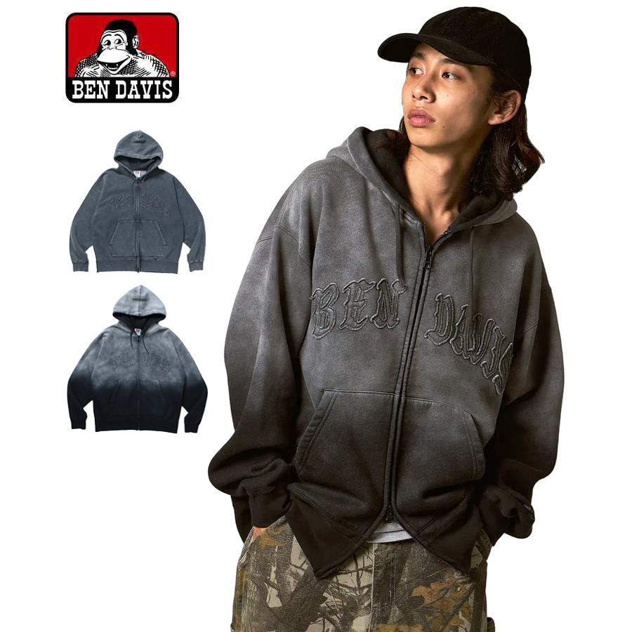 BEN DAVIS ベン デイビス メンズ パーカー LETTERS FADED ZIP BEN DAVIS ベン デイビス メンズ パーカー LETTERS FADED ZIP